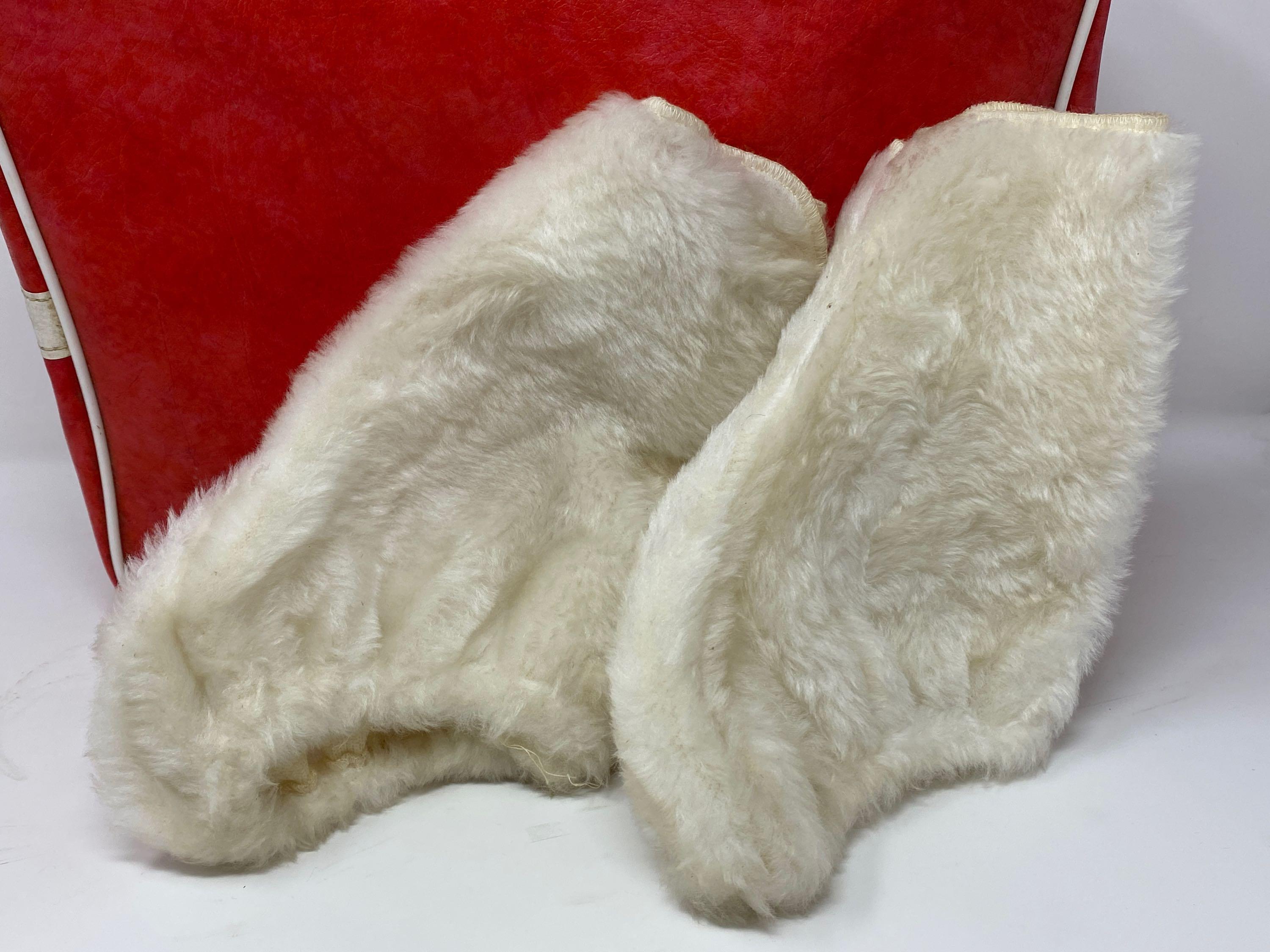 Pair of Lady's White Ice Skates with Bag & Fur Covers