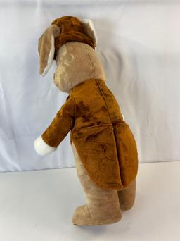 Plush Rabbit in Brown Suit with Hat