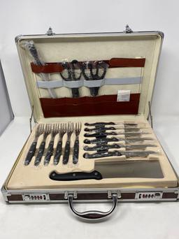 Cased Set of Meat Utensils