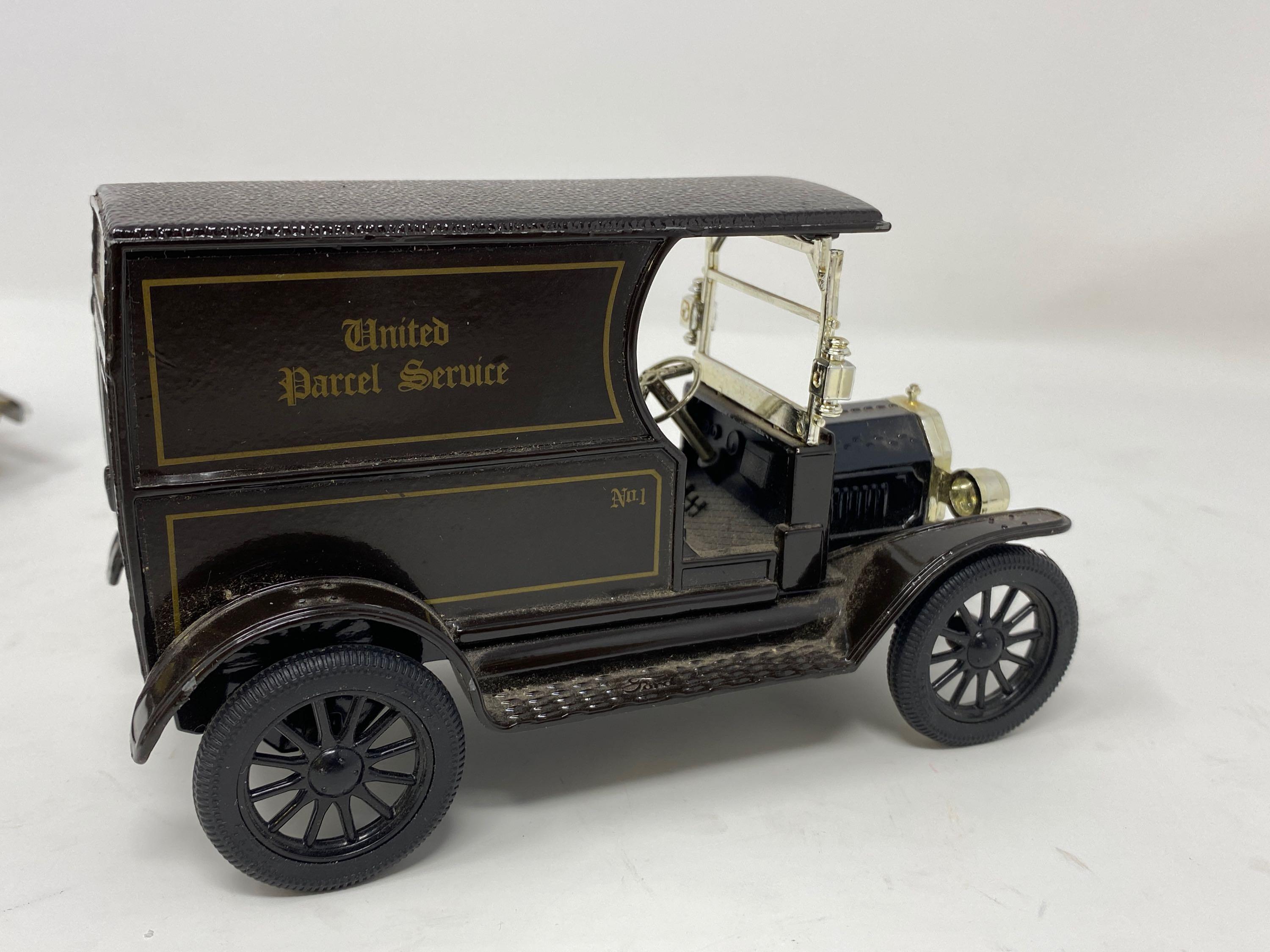 1913 UPS Classic Car and Golden Wheels Pepsi-Cola Car Bank with Key