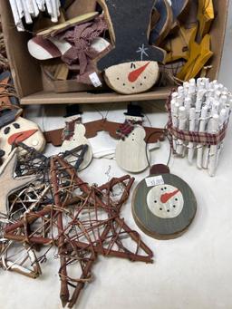 Large Lot of Primitive Ornaments & Decorations