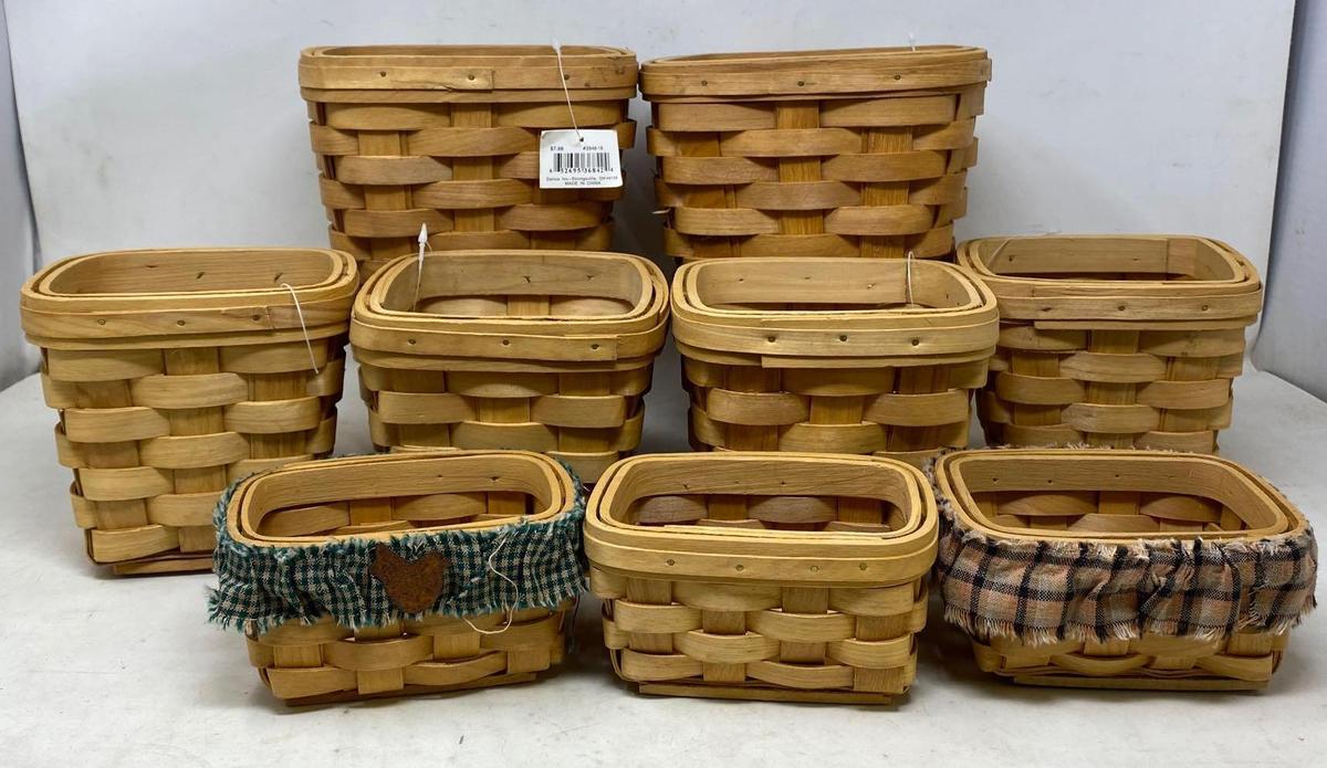 Grouping of 9 Craft Baskets