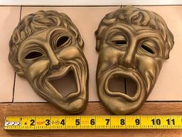 Pair of Theatrical Mask Wall Hangings