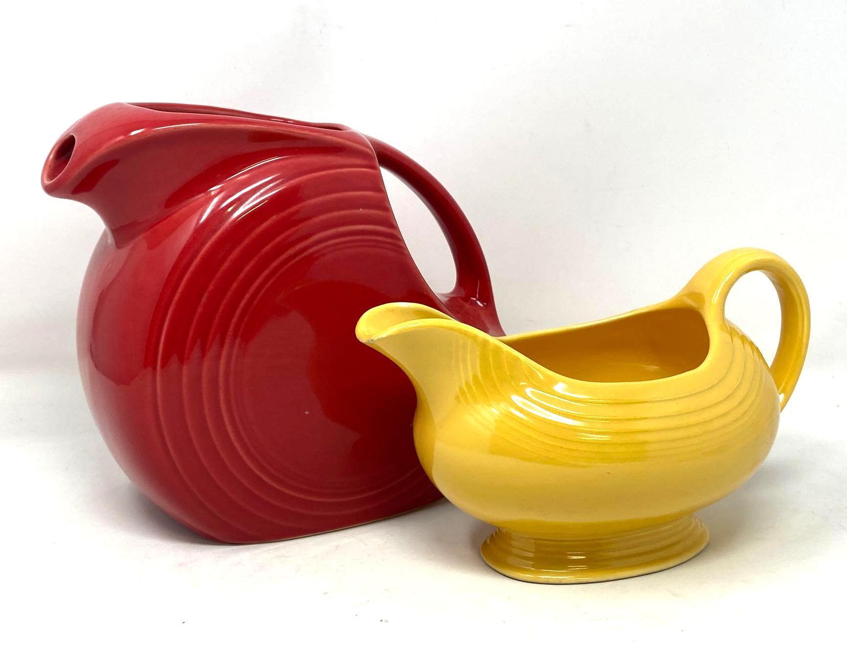 Fiesta: Red Pitcher and Yellow Gravy Boat