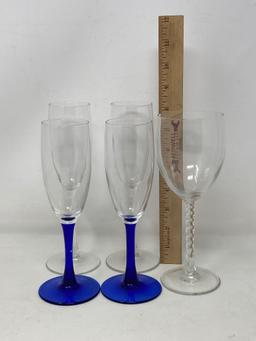 Assortment of 9 Stemmed Glasses