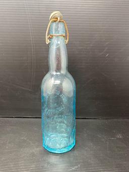 Engle Bottling Works, Lancaster PA Blue Bottle with Wire Closure