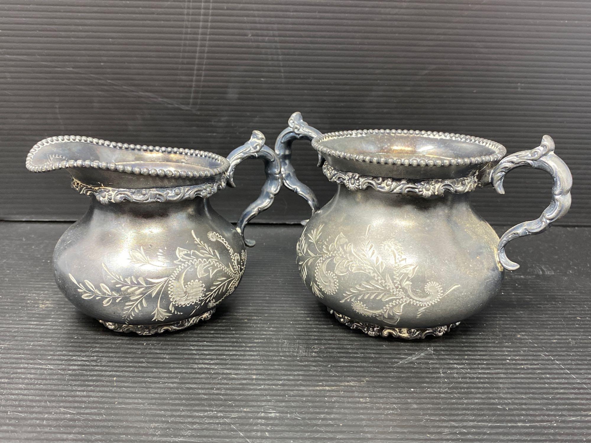 C. Rogers & Bros. Meriden Conn. Quadruple Plate Sugar and Creamer