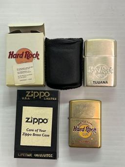 2 ZIPPO Hard Rock Cafe Lighters, TIJUANA & SAN DIEGO