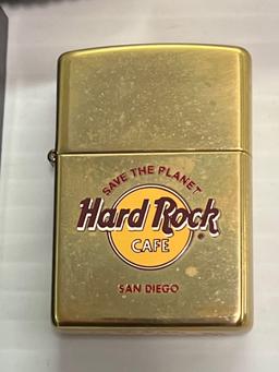 2 ZIPPO Hard Rock Cafe Lighters, TIJUANA & SAN DIEGO