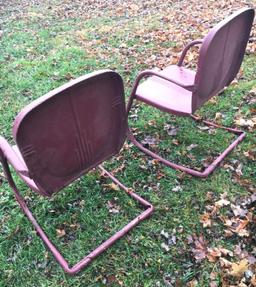 2 Vintage Metal Patio Chairs