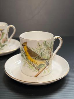 Set of 4 Audubon cups and saucers