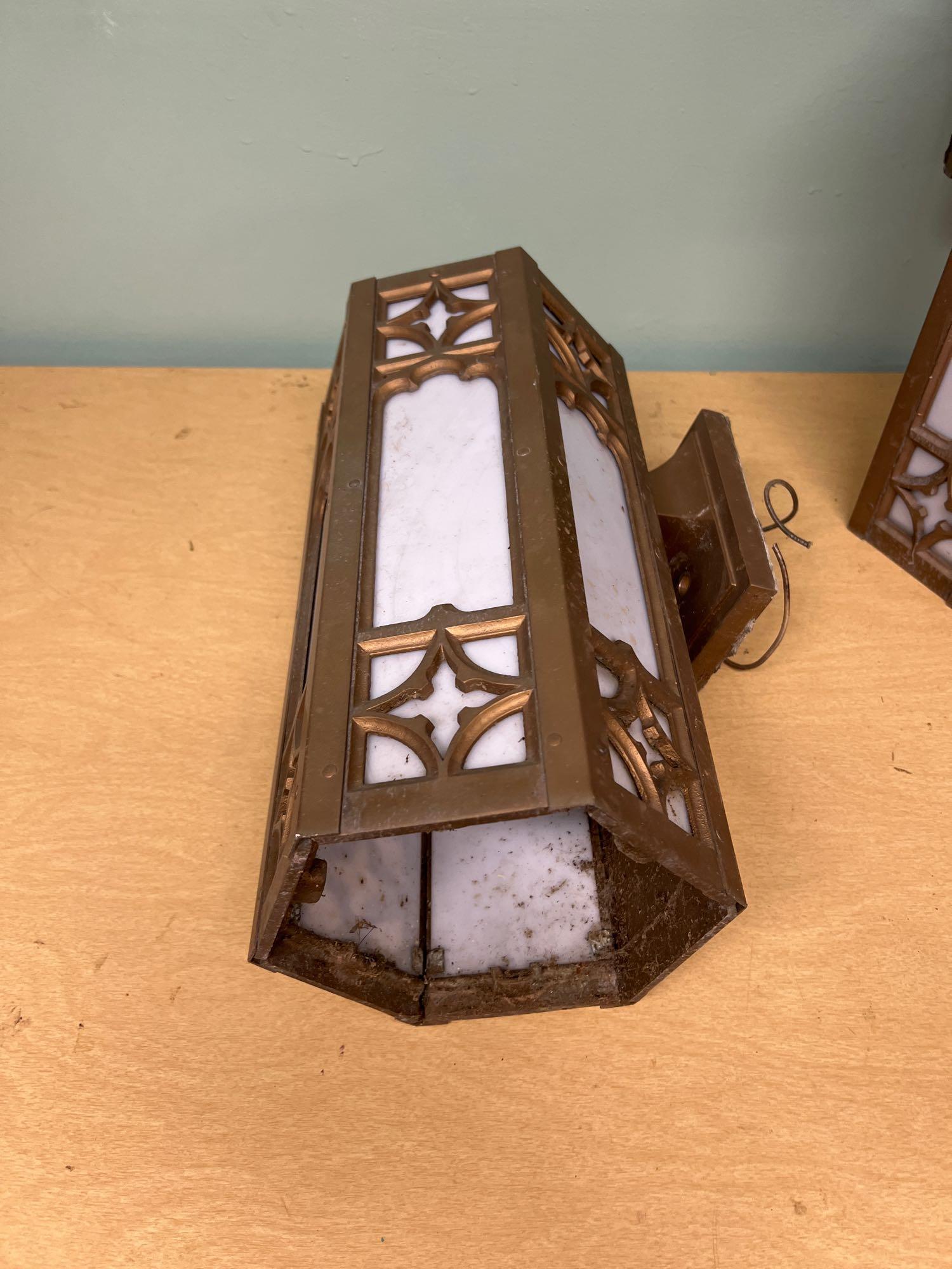 2 Gothic Hexagonal Outdoor Wall-Mounted Sconce Antique Lights