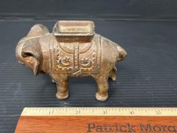 Antique Cast Metal Circus Elephant Bank