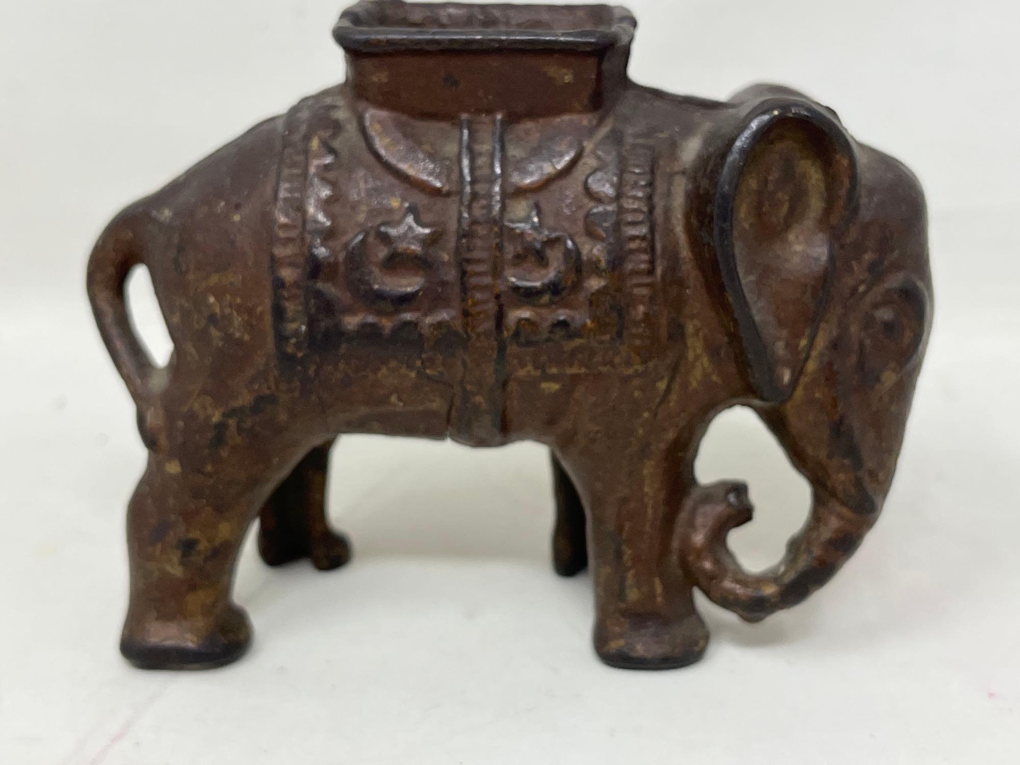 Antique Cast Metal Circus Elephant Bank