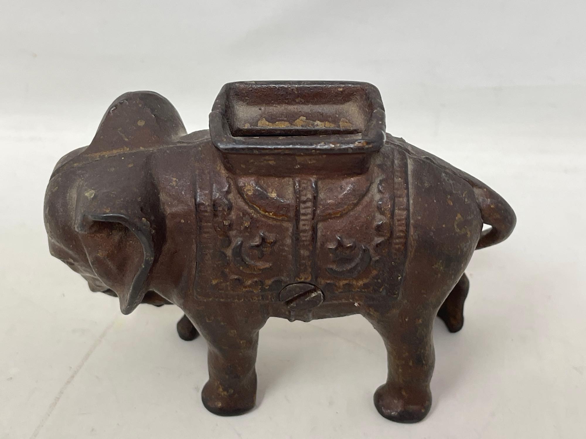 Antique Cast Metal Circus Elephant Bank