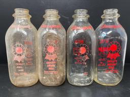 4 Quart Milk Bottles- "Quality Award Milk"