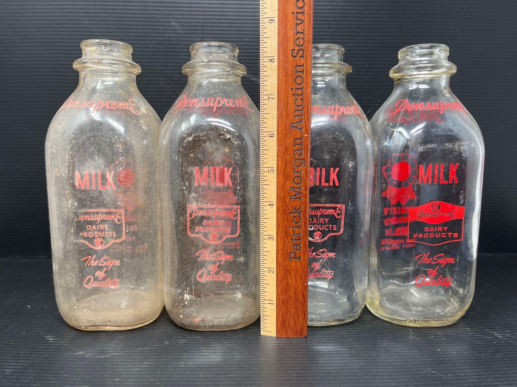 4 Quart Milk Bottles- "Quality Award Milk"