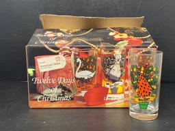 American Glass by Indiana Glass "Twelve Days of Christmas" Glass Set