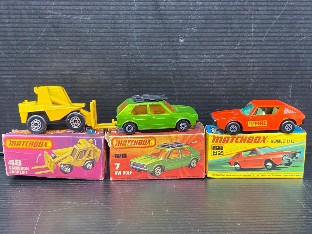3 Vintage Matchbox by Lesney Cars in Original Boxes
