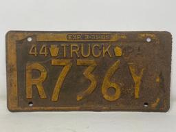 1944 PA Truck License Plate