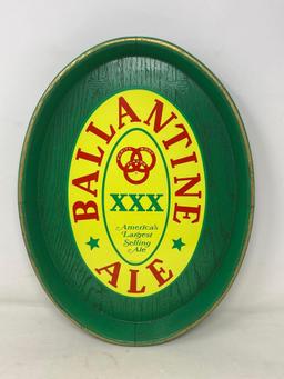 Oval Ballantine Ale Tray, Wall Plaque- Green