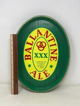 Oval Ballantine Ale Tray, Wall Plaque- Green