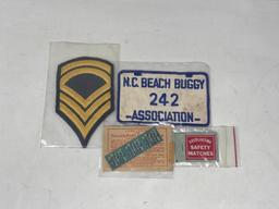 Badge, Insignia, Safety Matches and 1944 Profit Sharing Stamps