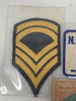 Badge, Insignia, Safety Matches and 1944 Profit Sharing Stamps