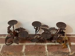 Metal Leaf Candelabra and Butterfly Themed Snuffer