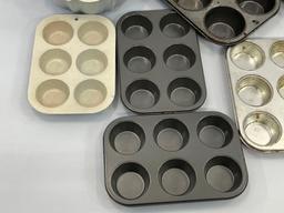 7 Metal Cupcake/Muffin Tins and Bundt Pan