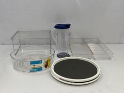 Plastic Kitchenware- Turntable, Pitchers, Organizing Containers,