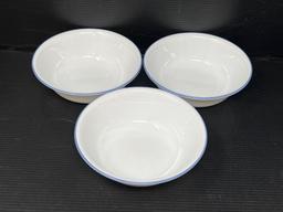 Large Holly Platter and 7 Corelle Soup/Cereal Bowls in 2 Patterns