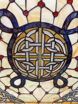 3-Panel Stained Glass with Celtic Knots Design