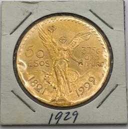 Mexican 50 Peso Gold Coin, 1929