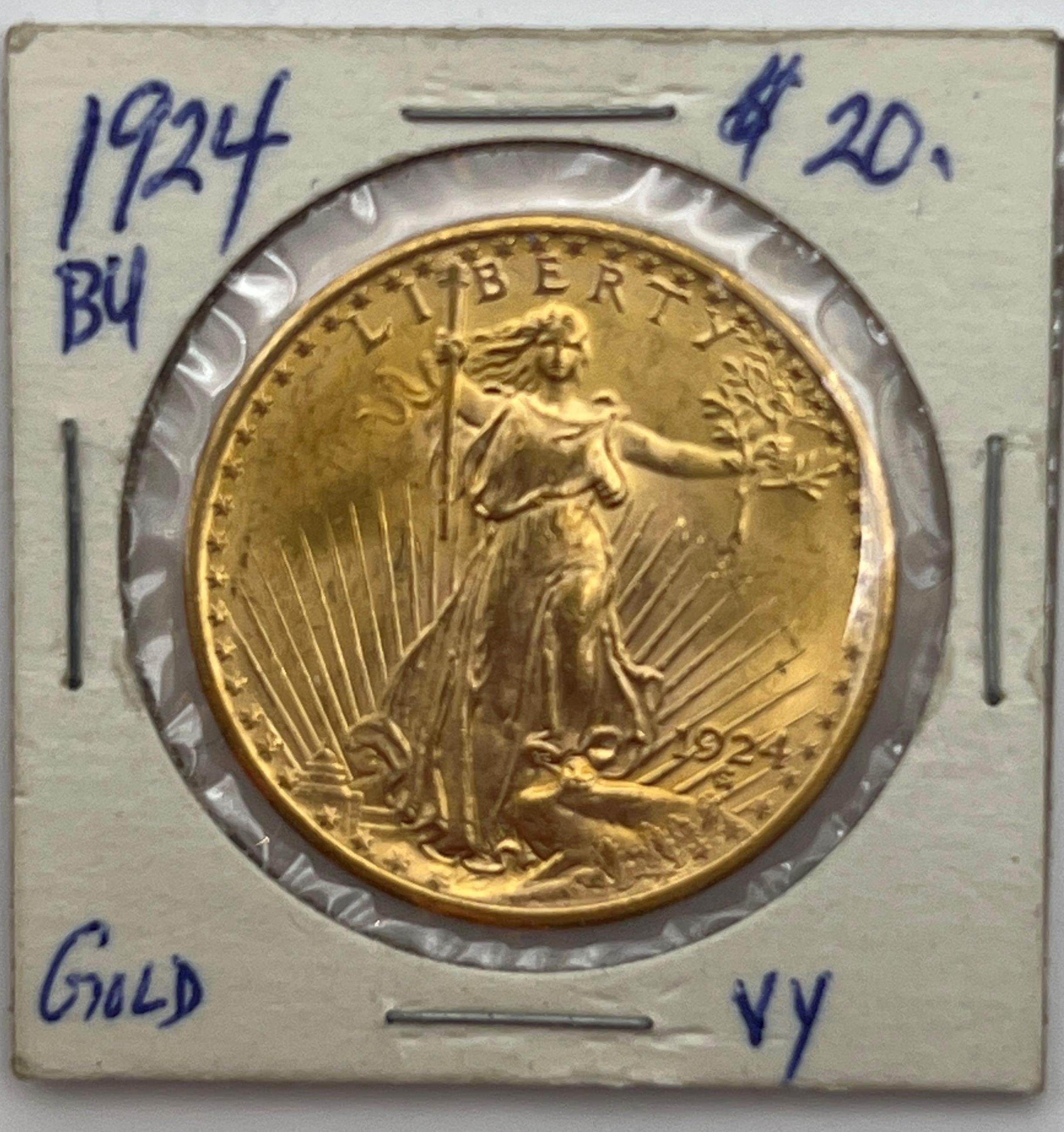 1924 Gold Double Eagle, $20 Coin