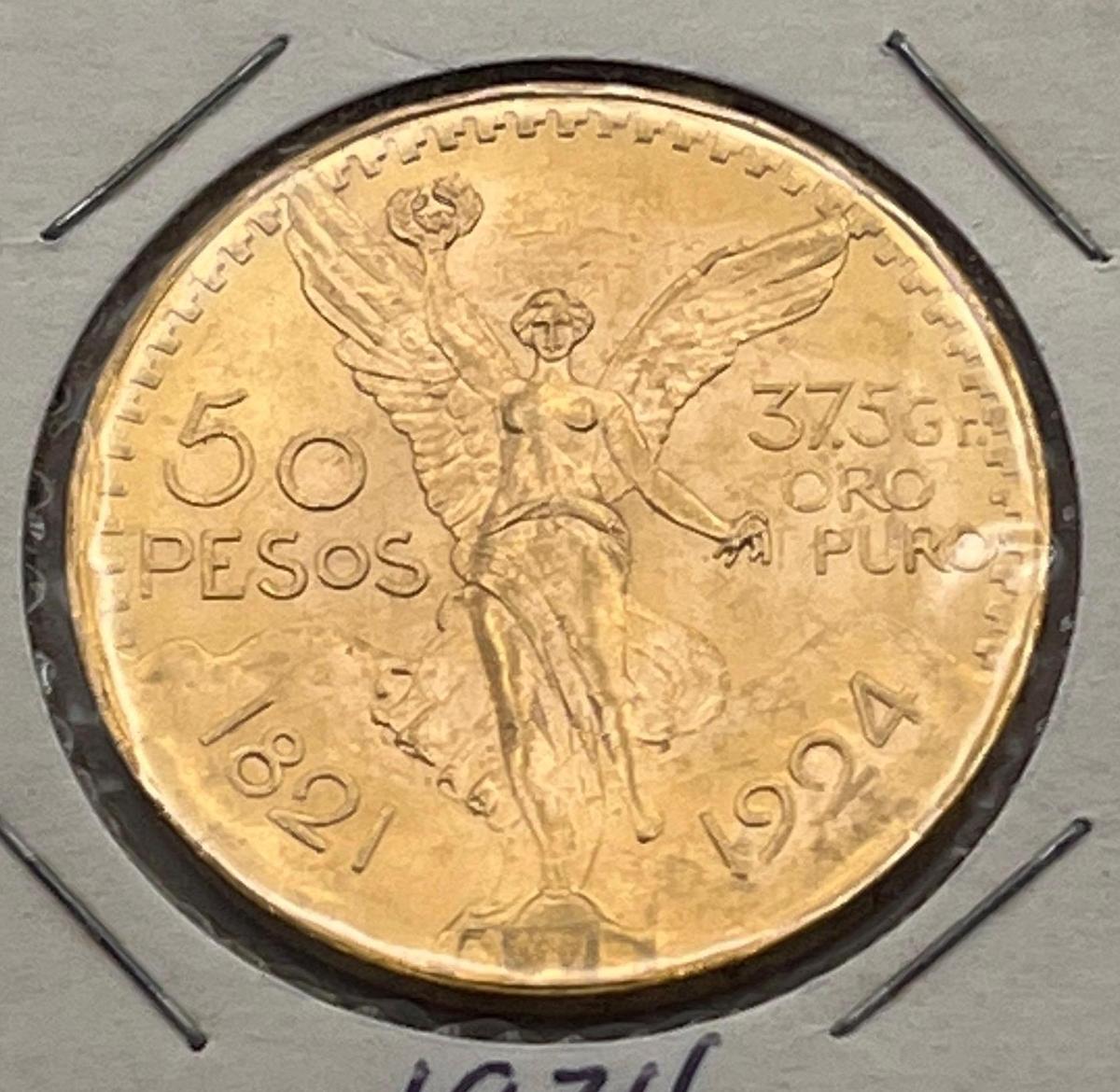 Mexican 50 Peso Gold Coin, 1924