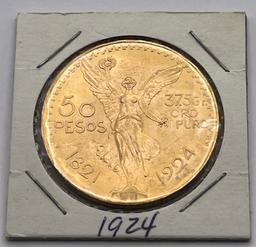 Mexican 50 Peso Gold Coin, 1924