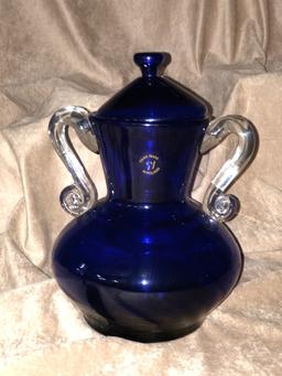 Cobalt Blue Hand Blown Vase and Urn