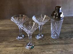 4pc Crystal Martini Set