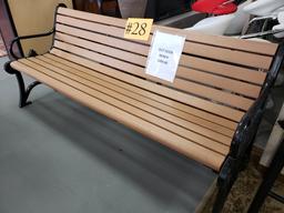 Outdoor Iron Frame Composite Wood Bench