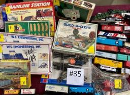 LOT OF TOY TRAINS, TRACKS AND MOTORS