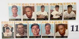 TEN 1964 HOUSTON COLTS BASEBALL CARDS