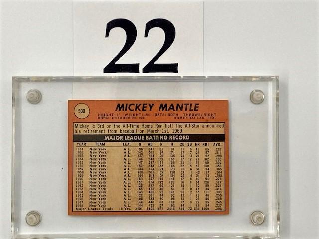 1969 MICKEY MANTLE CARD #500