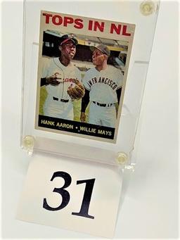 1964 TOPPS HANK AARON AND WILLIE MAYS CARD