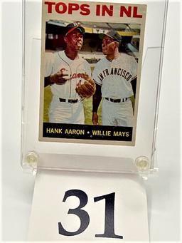 1964 TOPPS HANK AARON AND WILLIE MAYS CARD