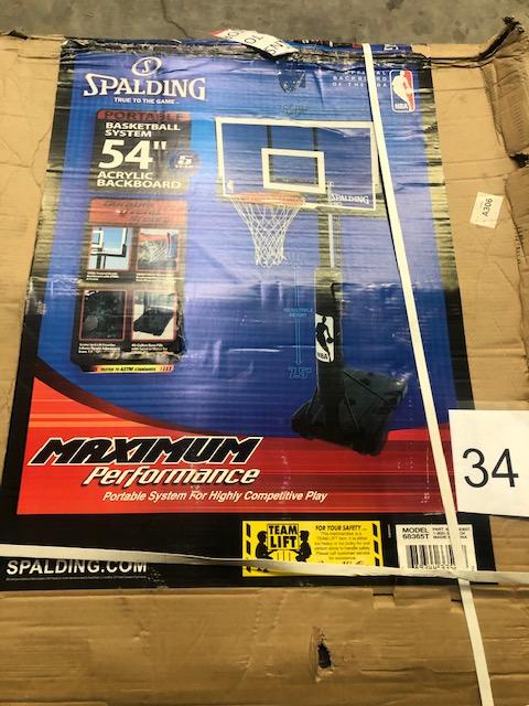 54" SPALDING PORTABLE BASKETBALL GOAL