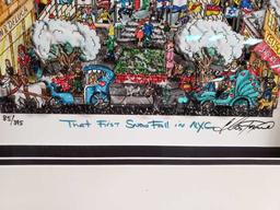 "That First Snowfall on NYC" Pop 3-D Art by Charles Fazzino 85/395