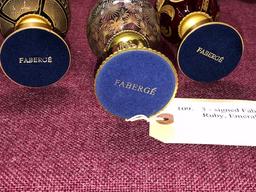 4 - signed Faberge Eggs - Ruby, Emerald and Gold