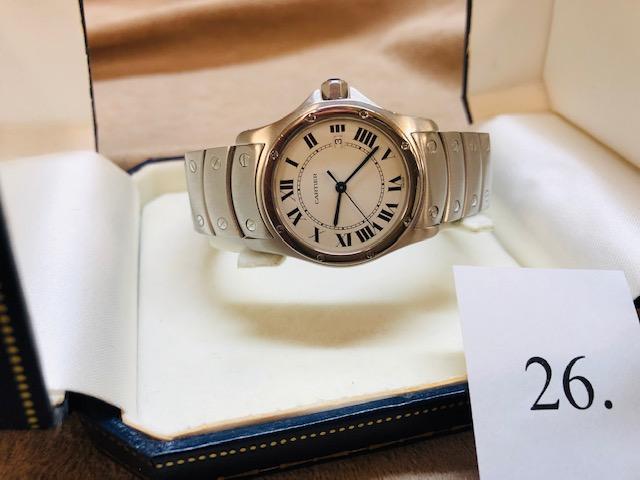 STAINLESS LADY'S CARTIER SANTOS WATCH