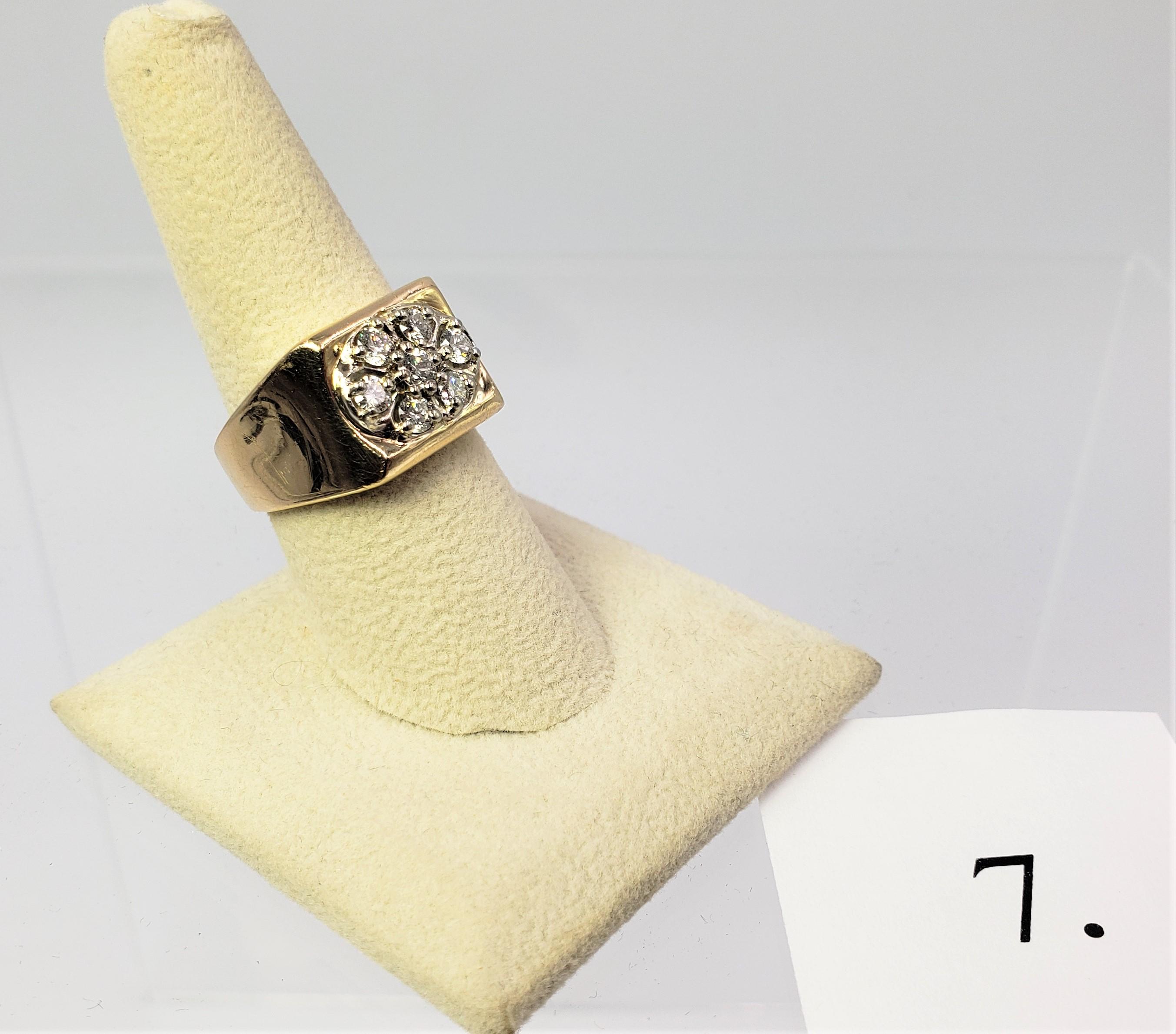 14KT YELLOW GOLD MEN'S DIAMOND RING